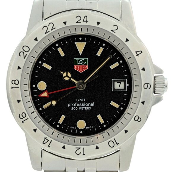 Tag Heuer 40mm Men's Professional 1500 Series GMT Jumbo Black Watch! 159.306! - Picture 1 of 10